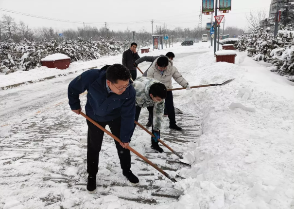 市产投集团组织全体员工扫雪除冰(图2)